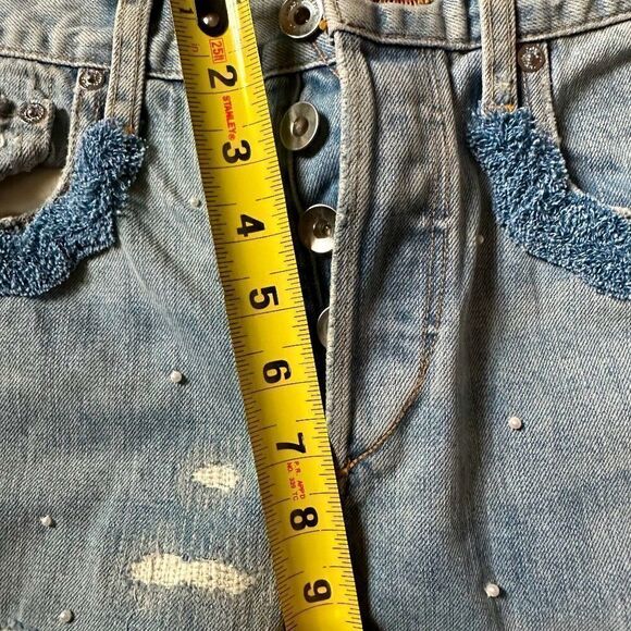 Jonathan Simkhai Embellished Pearl / Beaded distressed jeans NWOT 25 - Picture 6 of 12